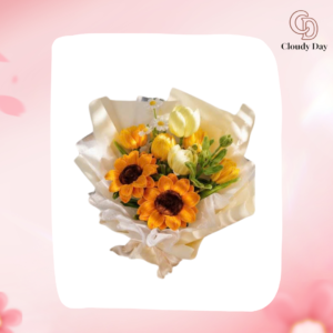 Bó Hoa Hướng Dương Kẽm Nhung Handmade