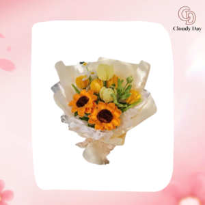 Bó Hoa Hướng Dương Kẽm Nhung Handmade