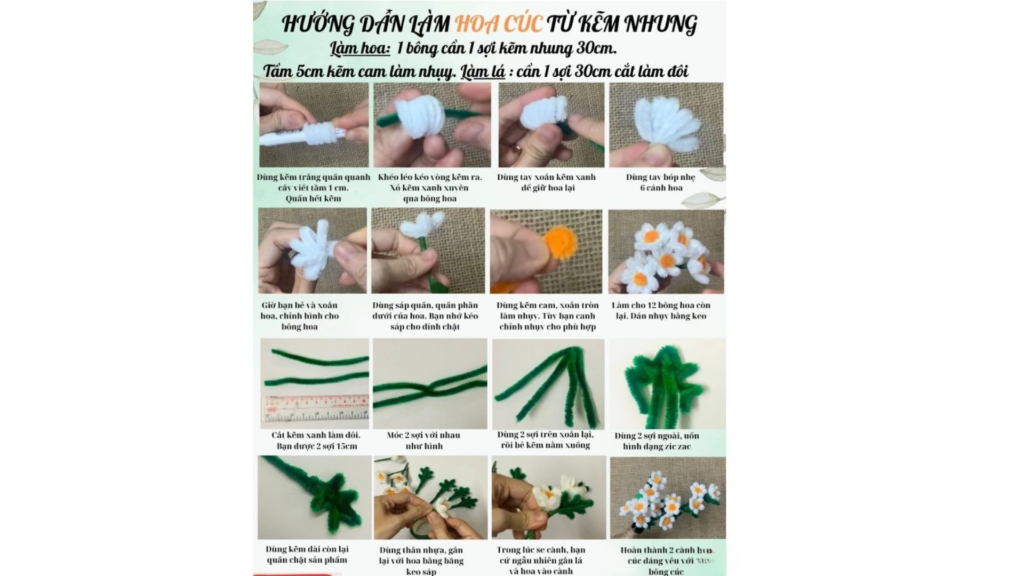 Hoa kẽm nhung handmade