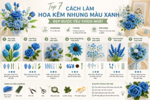 Top 7 Cách Làm Hoa Kẽm Nhung Màu Xanh Đẹp Được Yêu Thích Nhất