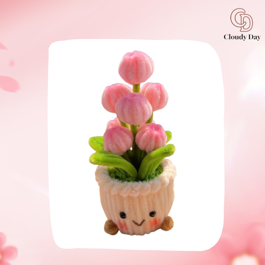 Chậu Hoa Kẽm Nhung Handmade