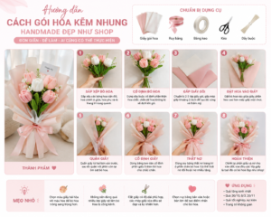 Hướng Dẫn Cách Gói Hoa Kẽm Nhung Handmade Đẹp Như Shop