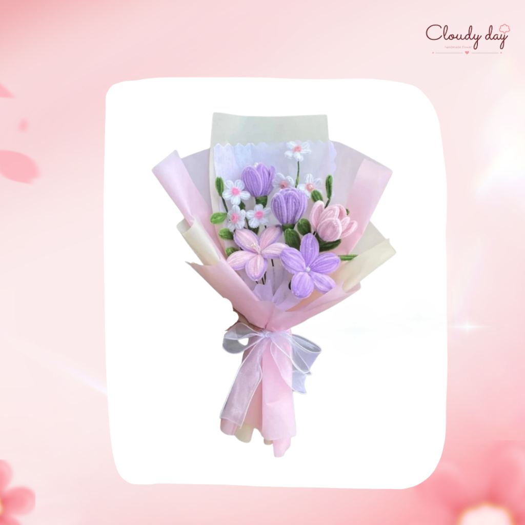 Bó Hoa Lưu Ly Kẽm Nhung Handmade