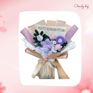 Bó Hoa Kẽm Nhung Tone Tím Hồng Cao Cấp