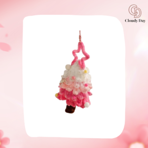 Móc Khóa Cây Thông Kẽm Nhung Handmade – Quà Tặng Dễ Thương
