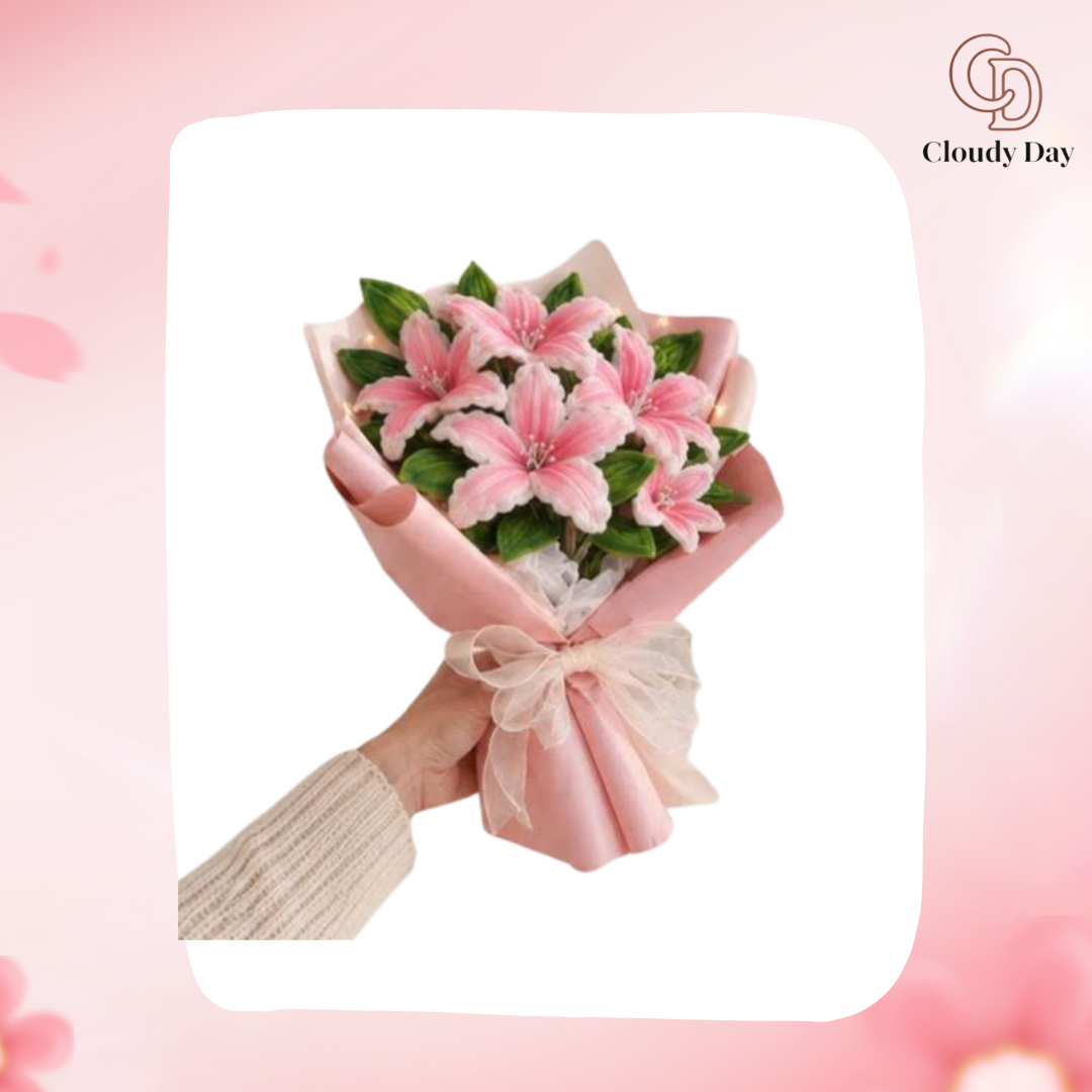 90 Hoa Kẽm Nhung Tone Hồng Kem Cloudy Day – Quà Tặng