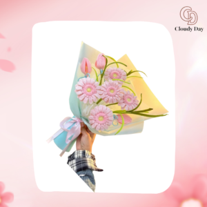 Bó Hoa Kẽm Nhung Handmade Cúc Hồng – Quà Tặng Tinh Tế, Bền Đẹp