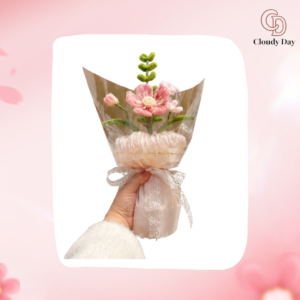 Bó Hoa Kẽm Nhung Tone Hồng Kem – Thiết Kế Handmade Cao Cấp