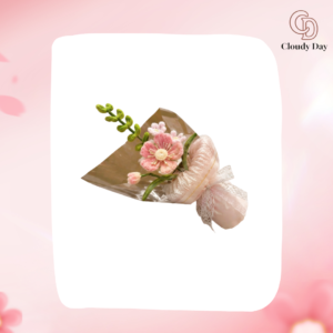 Bó Hoa Kẽm Nhung Tone Hồng Kem – Thiết Kế Handmade Cao Cấp