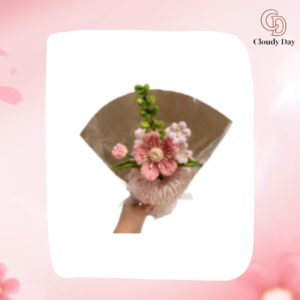 Bó Hoa Kẽm Nhung Tone Hồng Kem – Thiết Kế Handmade Cao Cấp
