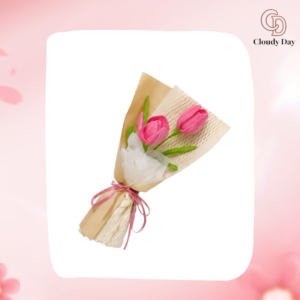 Bó Hoa Tulip Kẽm Nhung 2 Bông – Món Quà Handmade Độc Đáo